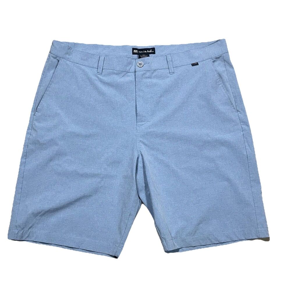 Travis Mathew Performance Golf Shorts Mens 40 Blue Chino Stretch 10"